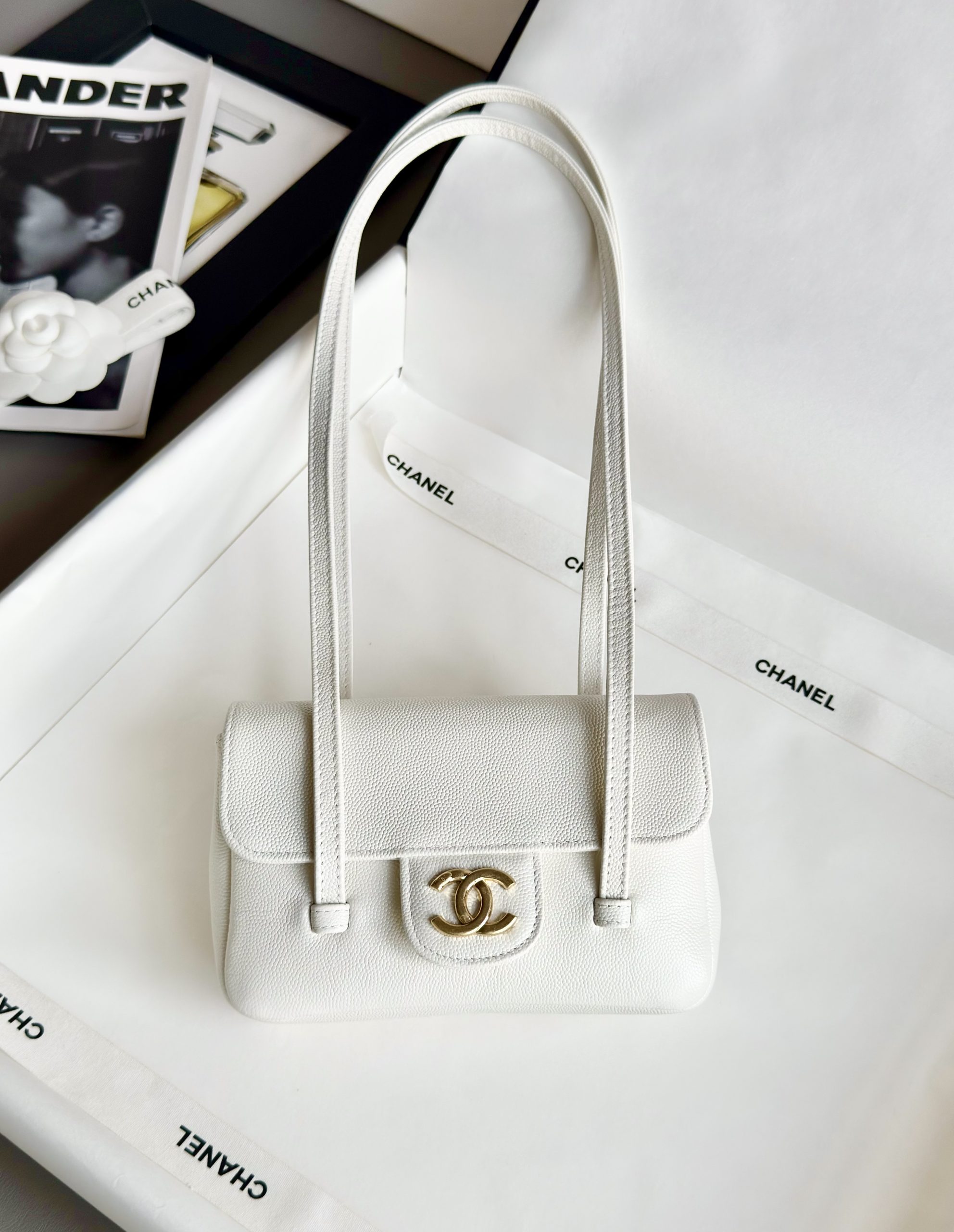 Chanel Medium Raffia Tote Bag