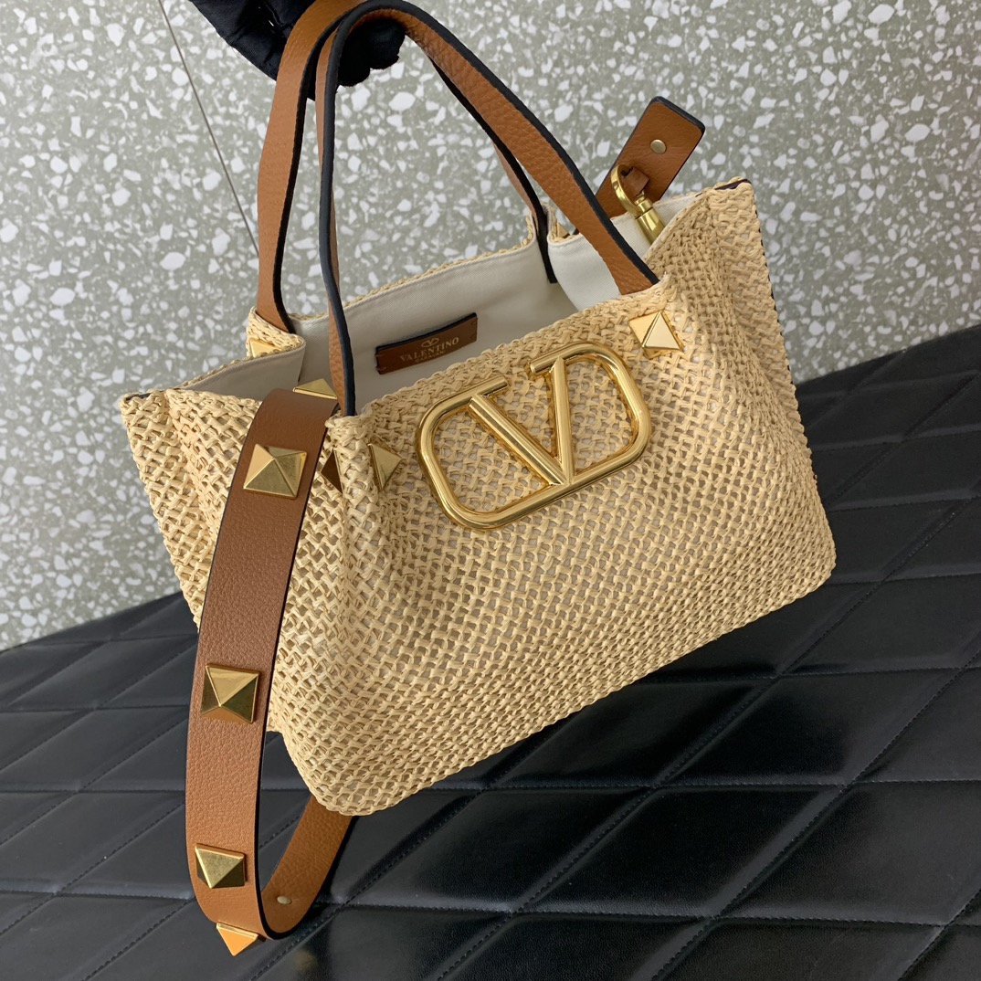 Valentino Medium Straw Summer Bag