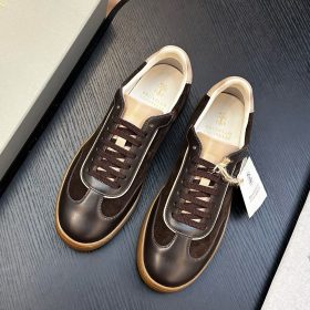 Brunello Cucinelli Suede and Polished Calfskin Sneakers
