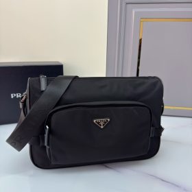 Prada Large Re-Nylon and Saffiano Leather Shoulder bag