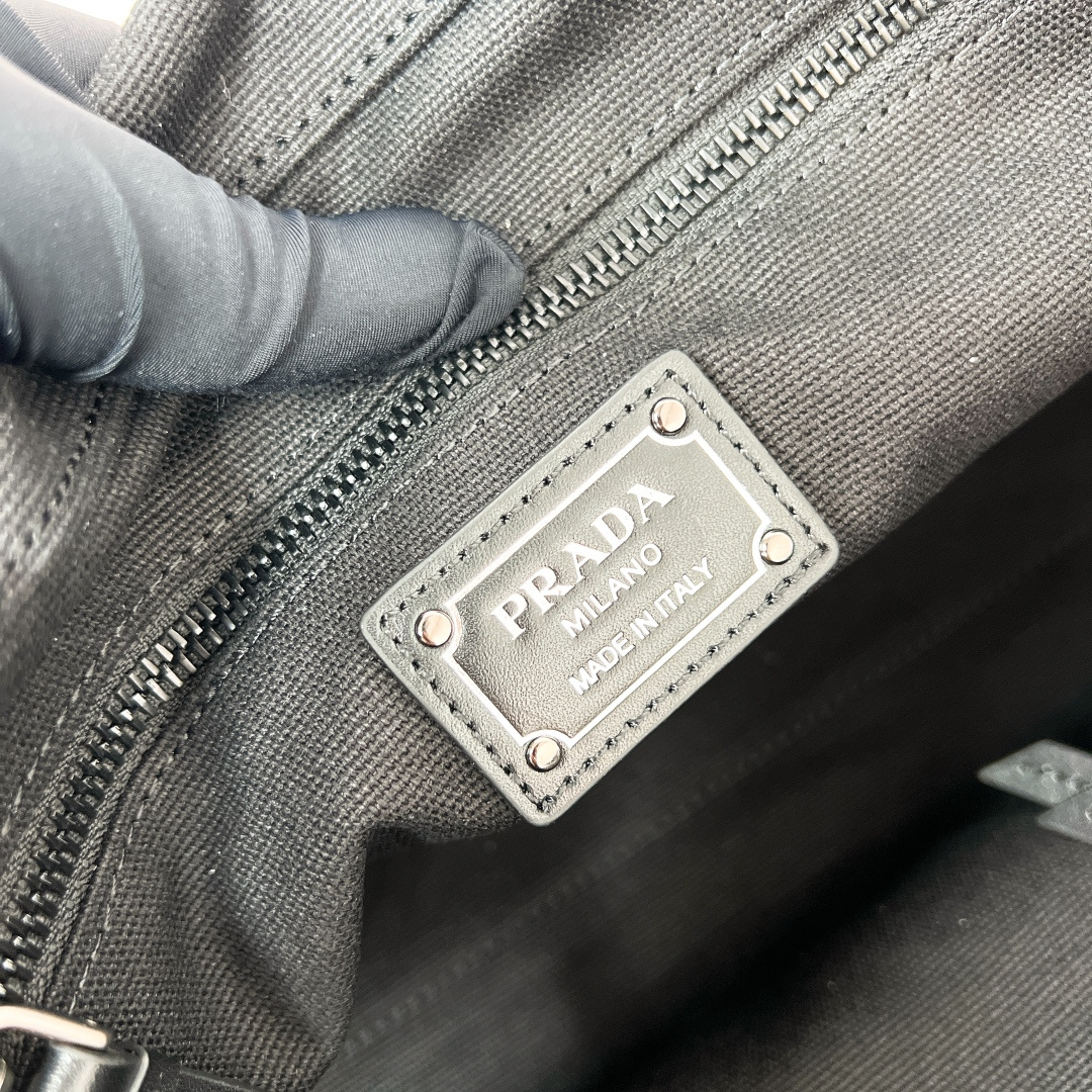 Prada Large Route Bag in Canvas and Leather Prada Large Route Bag in Canvas and Leather