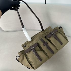 Prada Large Route Bag in Canvas and Leather Prada Large Route Bag in Canvas and Leather