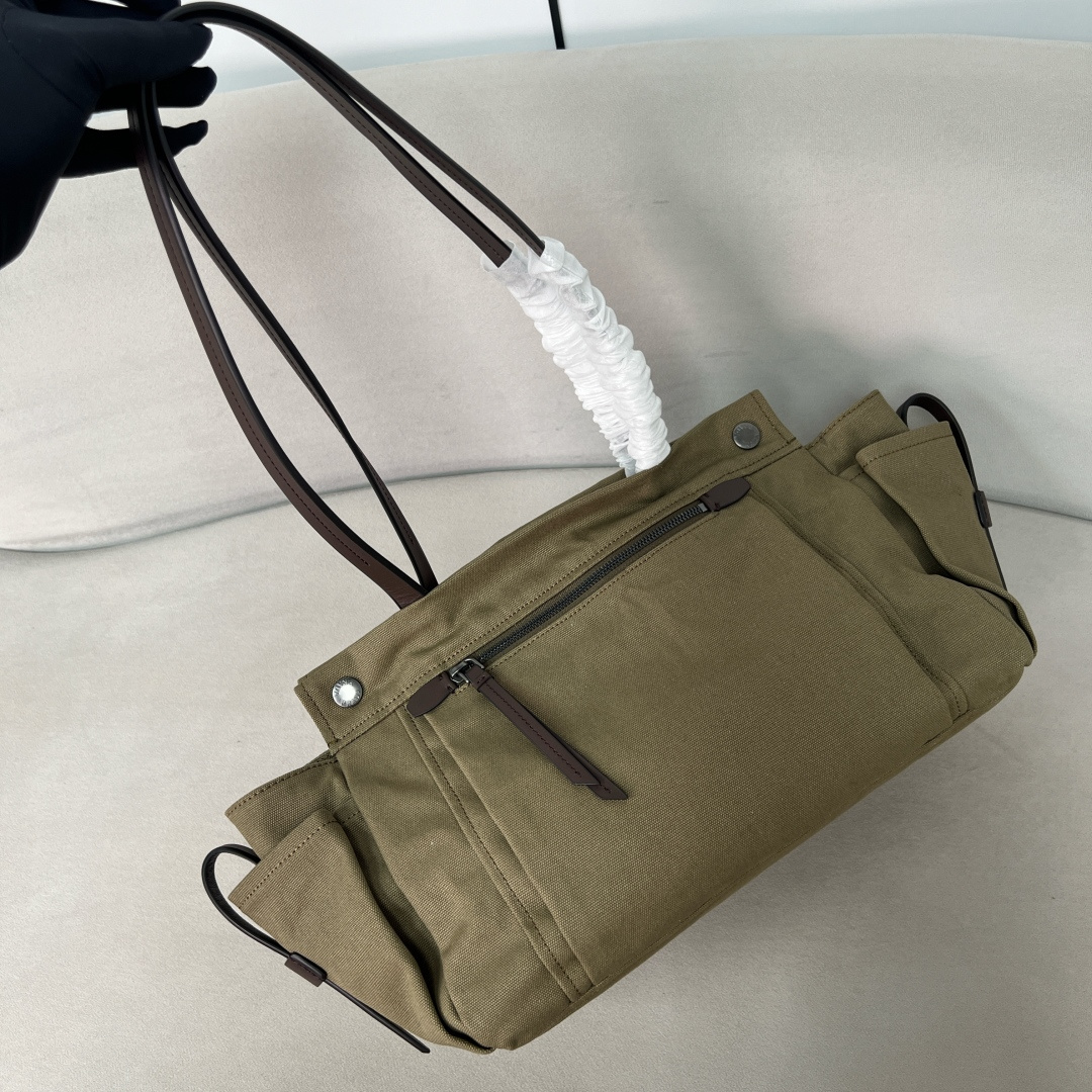 Prada Large Route Bag in Canvas and Leather Prada Large Route Bag in Canvas and Leather