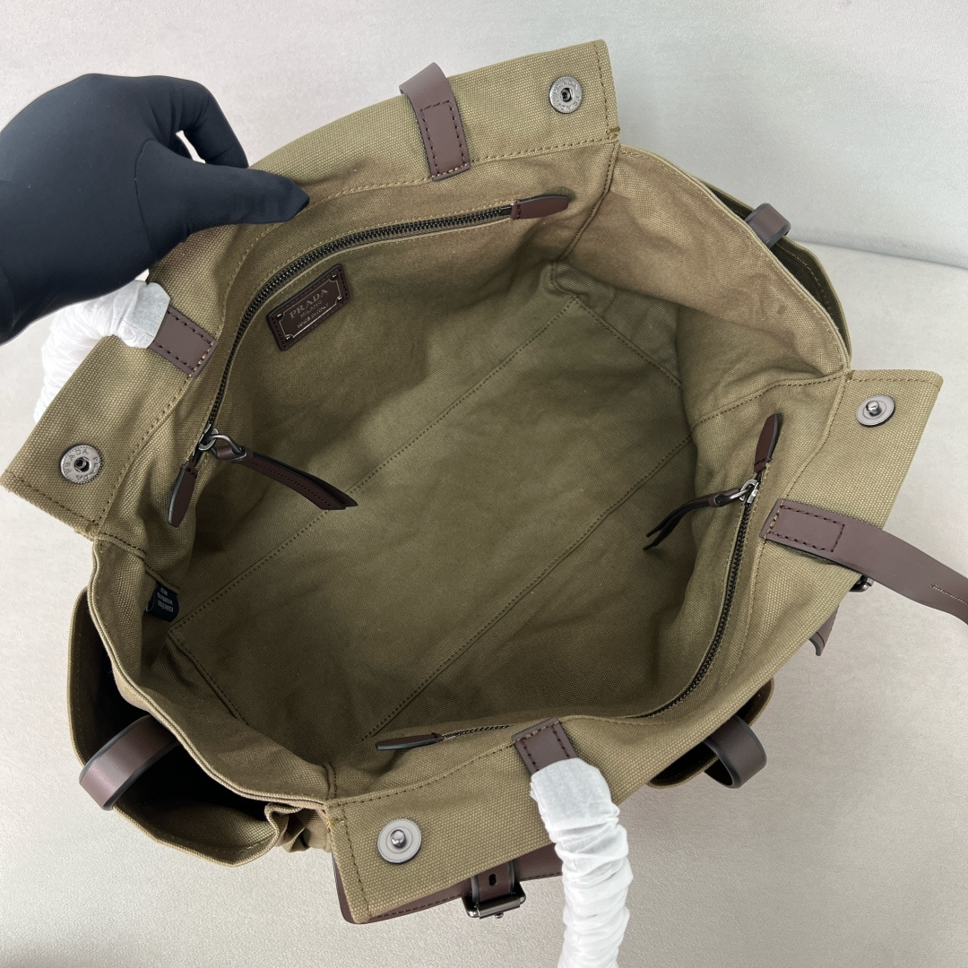Prada Large Route Bag in Canvas and Leather Prada Large Route Bag in Canvas and Leather