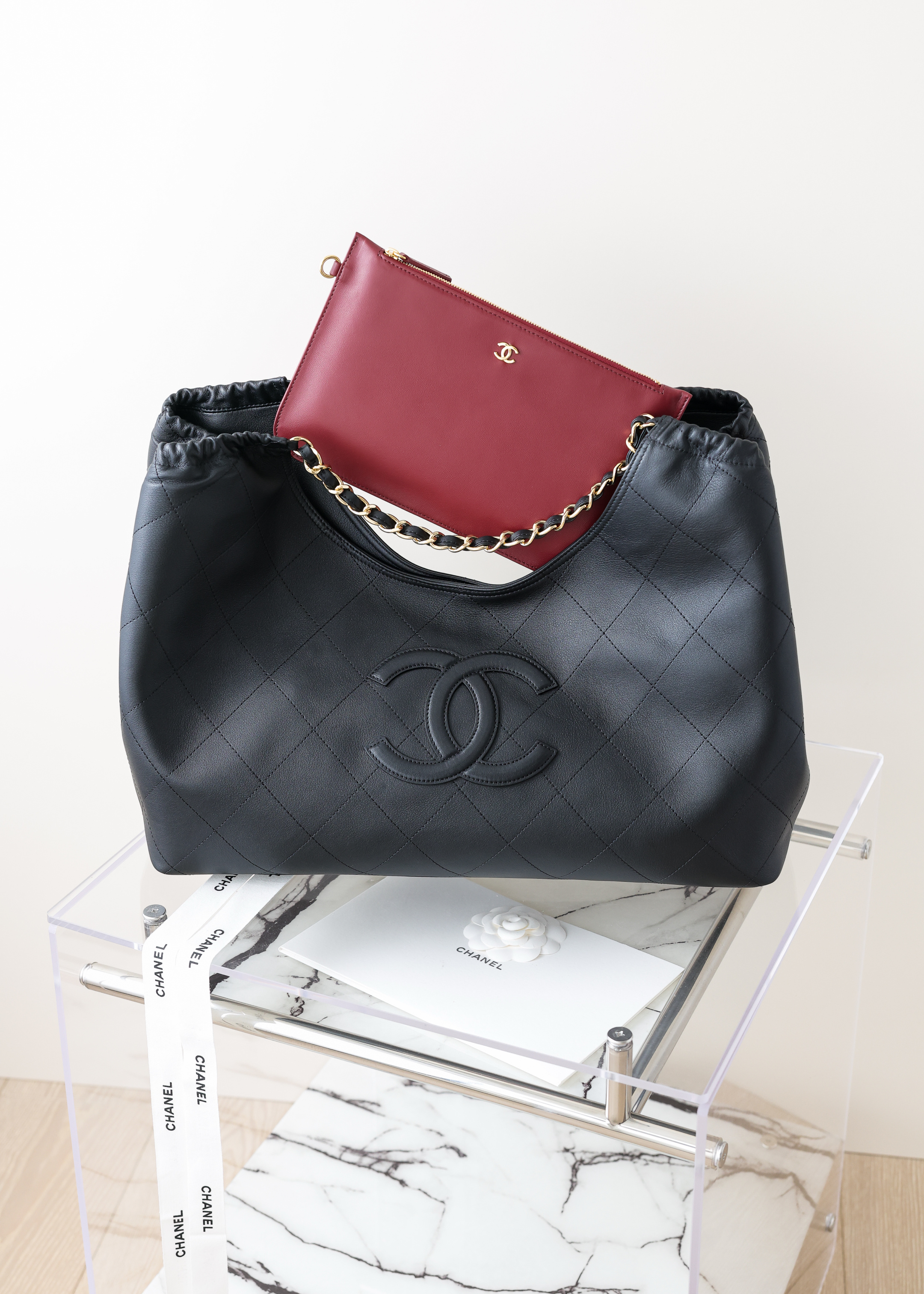 Chanel Clutch With Leather Strap